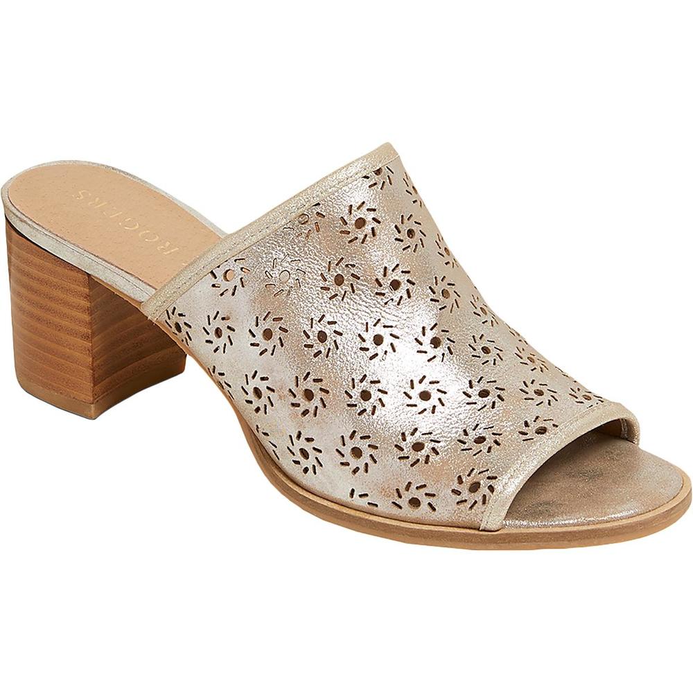 Jack Rogers Metallic Sandals with Wooden Heel